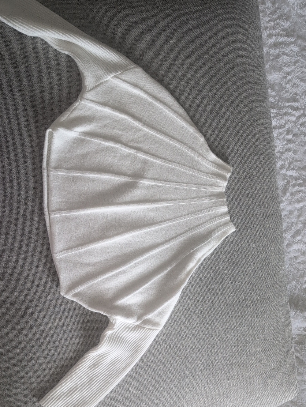 Women's White Knit Batwing Sweater